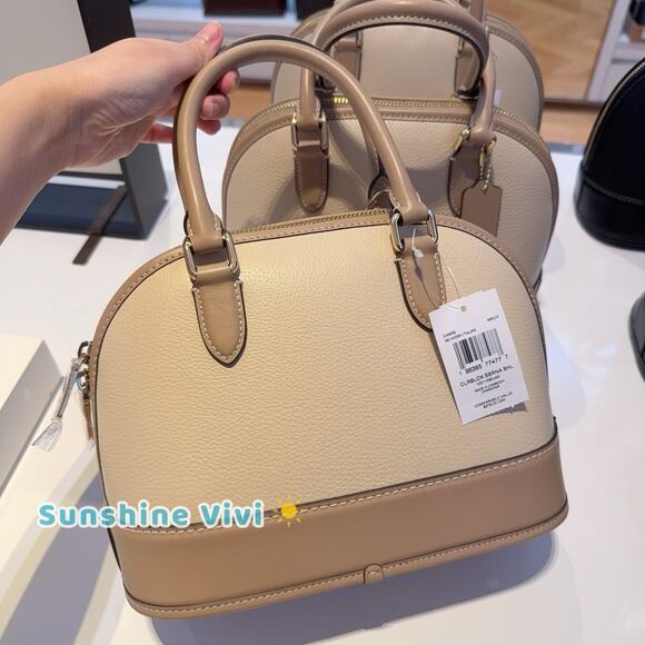 NWT Coach Handbag Sabrina Satchel Bag In Colorblock CAM56 /Ivory/Taupe